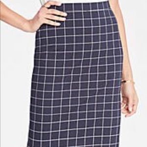 Ann Taylor Windowpane Pencil Skirt In Night Sky